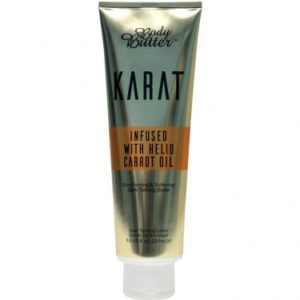 Bathe the skin in the luxurious Body Butter Karat Oil for soft, hydrated, deep tanning results. Infused with Helio Carrot Oil, Aloe and Matrixyl Synthe 6 to pack the skin with rich vitamins Buy online or visit BeautyBelievable Bishops Stortford. 01279 506670.