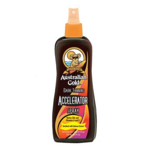 Accelerator Spray Bottle. Native Australian Oils and Vitamins A & E, Dark Tanning Accelerator continues to be No 1 Tanning Lotion its exotic blend is a superb tanning formula, allows your natural pigmentation process to tan as fast as nature allows! Buy online or visit BeautyBelievable Bishops Stortford. 01279 506670.