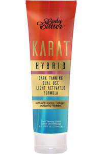 Body Butter Karat Hybrid - dark bronzing tingle lotion with exotic oils and essential vitamins. Order online and collect instore.